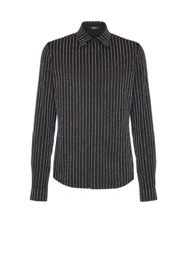 Balmain Cotton shirt with crystal stripes | Thumbnail 1 Balmain Cotton shirt with crystal stripes | Thumbnail 1