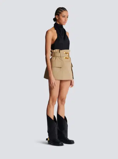 Balmain High-waisted gabardine skirt | Thumbnail 3 Balmain High-waisted gabardine skirt | Thumbnail 3