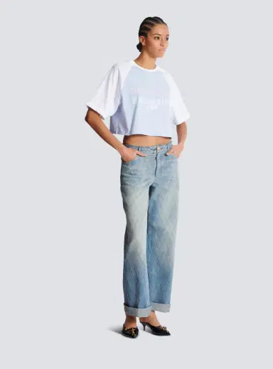 Balmain Cropped T-shirt with Paris print | Thumbnail 3 Balmain Cropped T-shirt with Paris print | Thumbnail 3