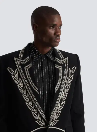 Balmain Crepe 1-button jacket with crystals | Thumbnail 6 Balmain Crepe 1-button jacket with crystals | Thumbnail 6