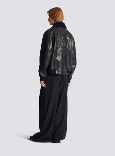 Balmain Lambskin aviator bomber jacket | Thumbnail 4 Balmain Lambskin aviator bomber jacket | Thumbnail 4