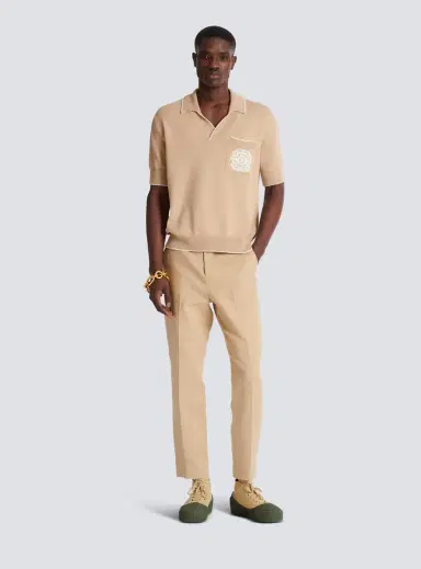 Balmain Écusson embroidered knit polo shirt | Thumbnail 2 Balmain Écusson embroidered knit polo shirt | Thumbnail 2
