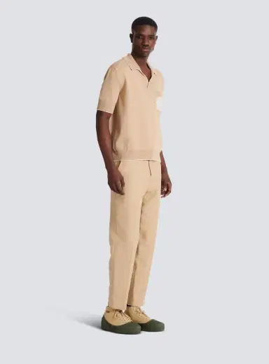 Balmain Écusson embroidered knit polo shirt | Thumbnail 3 Balmain Écusson embroidered knit polo shirt | Thumbnail 3
