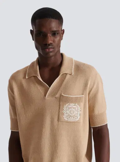 Balmain Écusson embroidered knit polo shirt | Thumbnail 6 Balmain Écusson embroidered knit polo shirt | Thumbnail 6