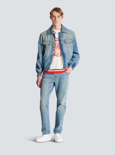 Balmain Cropped lined denim jacket | Thumbnail 2 Balmain Cropped lined denim jacket | Thumbnail 2