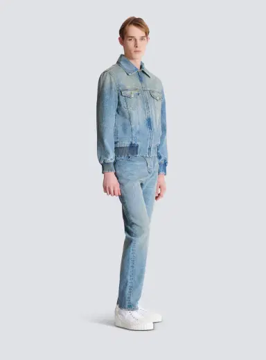Balmain Cropped lined denim jacket | Thumbnail 3 Balmain Cropped lined denim jacket | Thumbnail 3