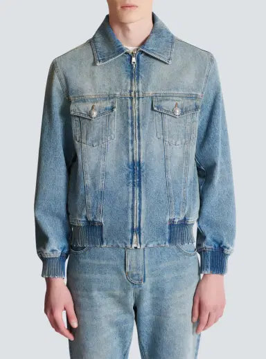 Balmain Cropped lined denim jacket | Thumbnail 7 Balmain Cropped lined denim jacket | Thumbnail 7