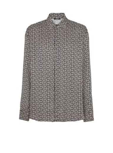 Balmain Monogrammed flowing shirt | Thumbnail 1 Balmain Monogrammed flowing shirt | Thumbnail 1