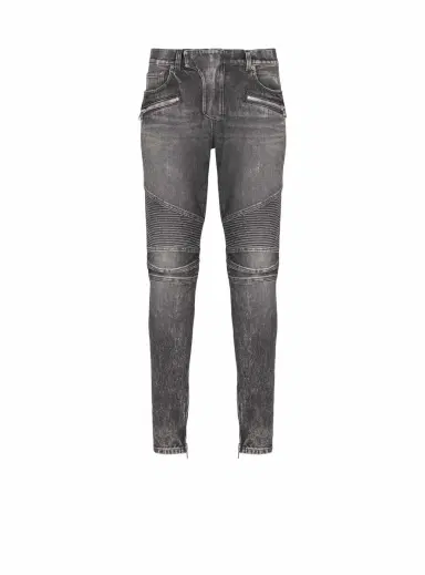Balmain Slim-fit biker trousers in denim | Thumbnail 1 Balmain Slim-fit biker trousers in denim | Thumbnail 1