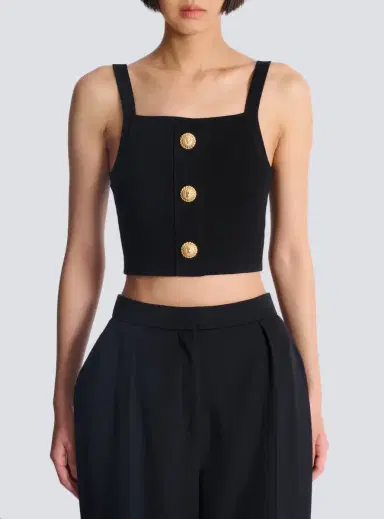 Balmain Knit bralette top with buttons | Thumbnail 7 Balmain Knit bralette top with buttons | Thumbnail 7
