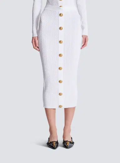 Balmain Cable-knit midi skirt | Thumbnail 8 Balmain Cable-knit midi skirt | Thumbnail 8