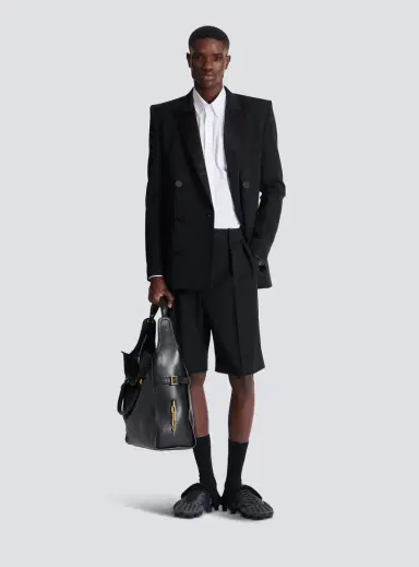 Balmain Grain de poudre pleated Bermuda shorts | Thumbnail 2 Balmain Grain de poudre pleated Bermuda shorts | Thumbnail 2