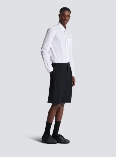 Balmain Grain de poudre pleated Bermuda shorts | Thumbnail 3 Balmain Grain de poudre pleated Bermuda shorts | Thumbnail 3
