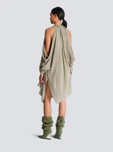 Balmain Draped silk crepe dress | Thumbnail 4 Balmain Draped silk crepe dress | Thumbnail 4