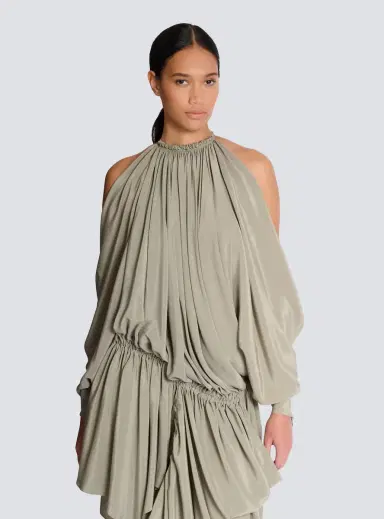 Balmain Draped silk crepe dress | Thumbnail 5 Balmain Draped silk crepe dress | Thumbnail 5