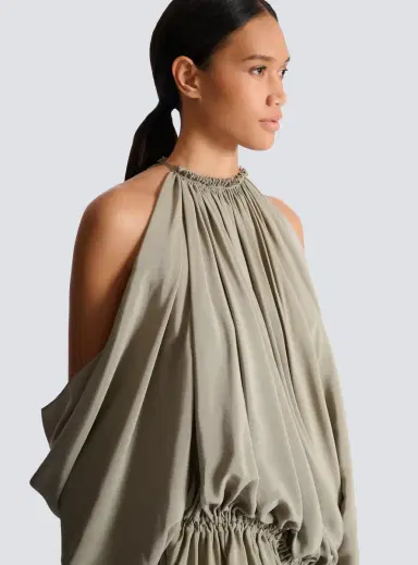 Balmain Draped silk crepe dress | Thumbnail 6 Balmain Draped silk crepe dress | Thumbnail 6