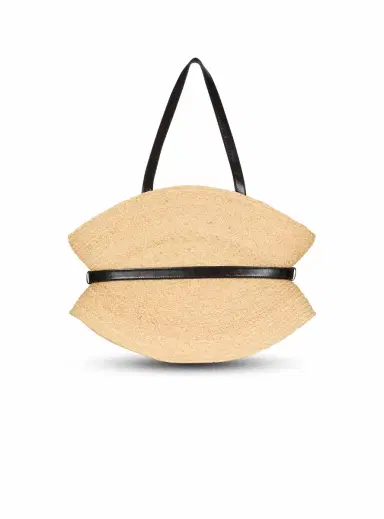 Balmain Shuffle Medium bag in raffia | Thumbnail 4 Balmain Shuffle Medium bag in raffia | Thumbnail 4