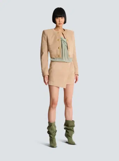 Balmain Suede wrap skirt | Thumbnail 2 Balmain Suede wrap skirt | Thumbnail 2