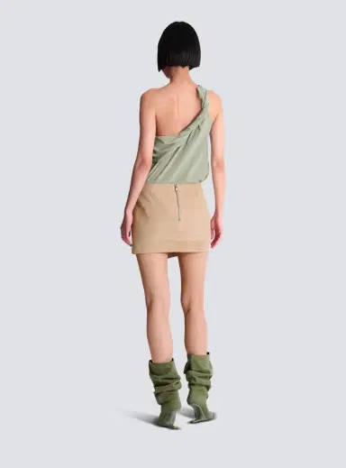 Balmain Suede wrap skirt | Thumbnail 4 Balmain Suede wrap skirt | Thumbnail 4