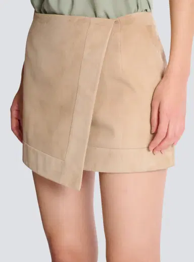 Balmain Suede wrap skirt | Thumbnail 6 Balmain Suede wrap skirt | Thumbnail 6