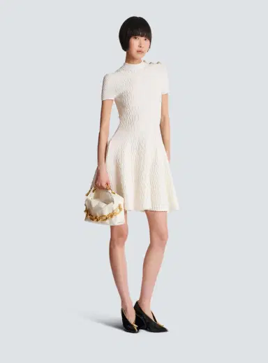 Balmain Flared crocodile-knit dress | Thumbnail 2 Balmain Flared crocodile-knit dress | Thumbnail 2