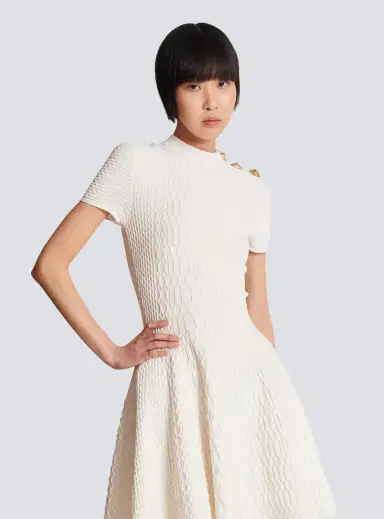 Balmain Flared crocodile-knit dress | Thumbnail 7 Balmain Flared crocodile-knit dress | Thumbnail 7