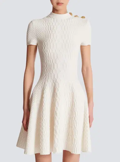 Balmain Flared crocodile-knit dress | Thumbnail 8 Balmain Flared crocodile-knit dress | Thumbnail 8