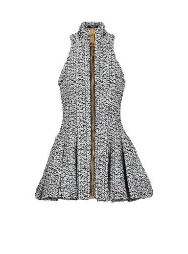 Balmain Sleeveless flared tweed dress | Thumbnail 1 Balmain Sleeveless flared tweed dress | Thumbnail 1