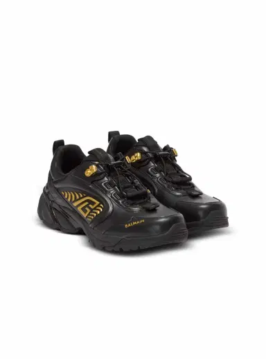 Balmain Cosmic Dust glazed leather sneakers | Thumbnail 3 Balmain Cosmic Dust glazed leather sneakers | Thumbnail 3