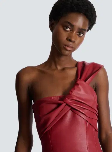 Balmain Smooth leather one-shoulder dress | Thumbnail 6 Balmain Smooth leather one-shoulder dress | Thumbnail 6