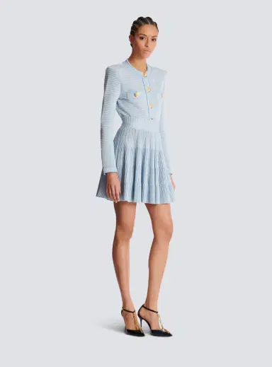 Balmain A-line textured knit skirt | Thumbnail 3 Balmain A-line textured knit skirt | Thumbnail 3