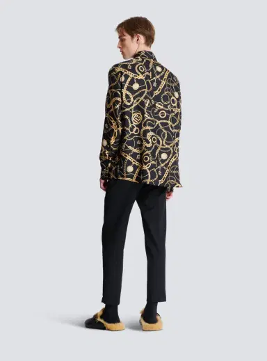Balmain Printed silk shirt with Chaînes pattern | Thumbnail 4 Balmain Printed silk shirt with Chaînes pattern | Thumbnail 4