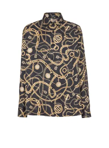 Balmain Printed silk shirt with Chaînes pattern | Thumbnail 1 Balmain Printed silk shirt with Chaînes pattern | Thumbnail 1