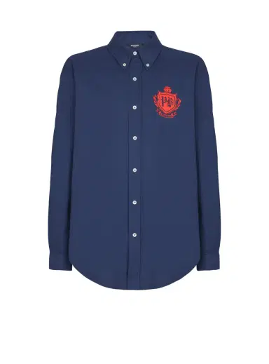 Balmain College Emblem shirt in Oxford cotton | Thumbnail 1 Balmain College Emblem shirt in Oxford cotton | Thumbnail 1