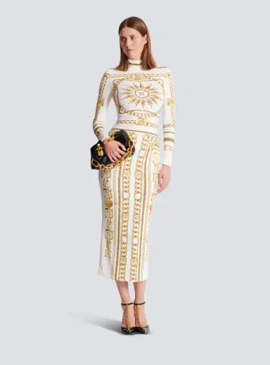 Balmain Long printed bodycon dress with Foulard pattern | Thumbnail 2 Balmain Long printed bodycon dress with Foulard pattern | Thumbnail 2