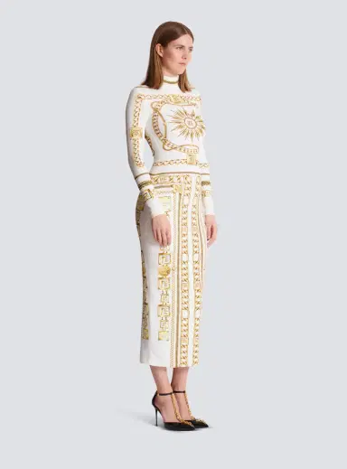 Balmain Long printed bodycon dress with Foulard pattern | Thumbnail 3 Balmain Long printed bodycon dress with Foulard pattern | Thumbnail 3