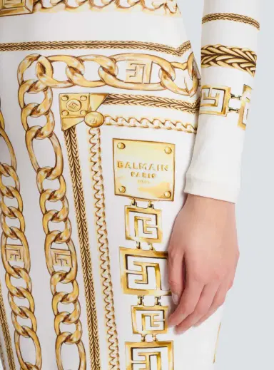 Balmain Long printed bodycon dress with Foulard pattern | Thumbnail 5 Balmain Long printed bodycon dress with Foulard pattern | Thumbnail 5