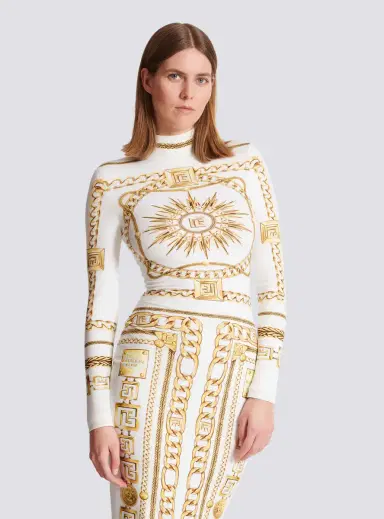 Balmain Long printed bodycon dress with Foulard pattern | Thumbnail 6 Balmain Long printed bodycon dress with Foulard pattern | Thumbnail 6