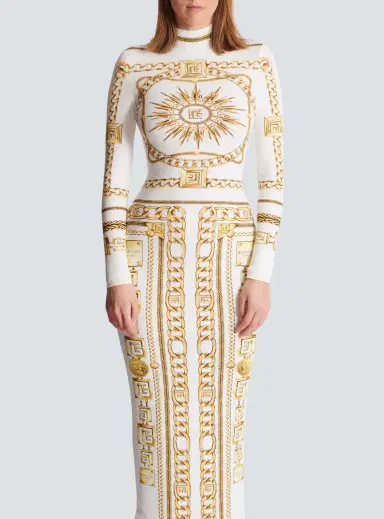 Balmain Long printed bodycon dress with Foulard pattern | Thumbnail 8 Balmain Long printed bodycon dress with Foulard pattern | Thumbnail 8