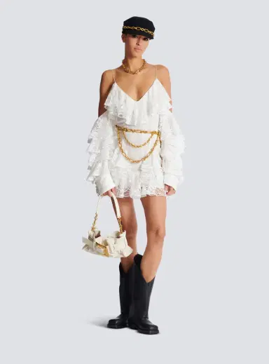 Balmain Flowing dress with lace ruffles | Thumbnail 2 Balmain Flowing dress with lace ruffles | Thumbnail 2