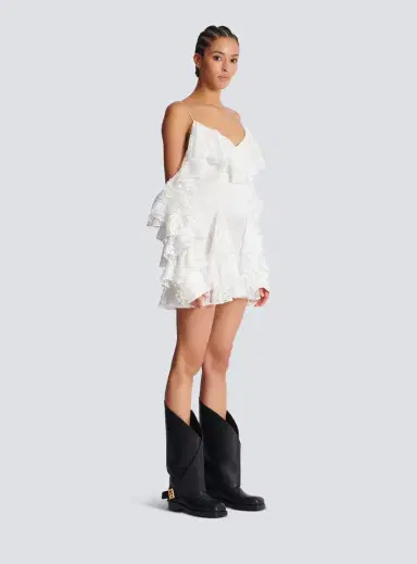 Balmain Flowing dress with lace ruffles | Thumbnail 3 Balmain Flowing dress with lace ruffles | Thumbnail 3