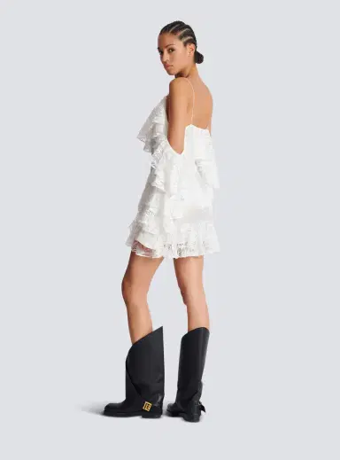 Balmain Flowing dress with lace ruffles | Thumbnail 4 Balmain Flowing dress with lace ruffles | Thumbnail 4