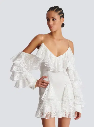 Balmain Flowing dress with lace ruffles | Thumbnail 6 Balmain Flowing dress with lace ruffles | Thumbnail 6