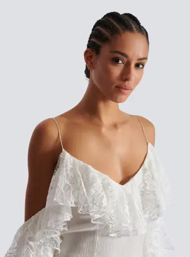 Balmain Flowing dress with lace ruffles | Thumbnail 7 Balmain Flowing dress with lace ruffles | Thumbnail 7