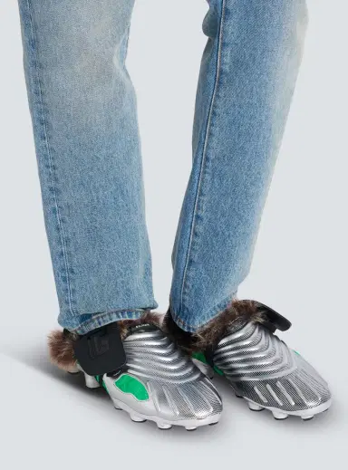 Balmain Half Time faux fur-lined mules with technical fabrics | Thumbnail 2 Balmain Half Time faux fur-lined mules with technical fabrics | Thumbnail 2