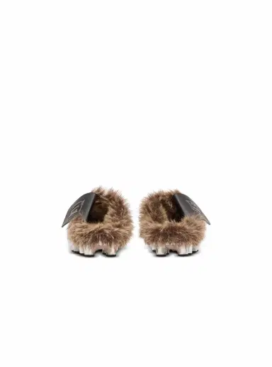 Balmain Half Time faux fur-lined mules with technical fabrics | Thumbnail 4 Balmain Half Time faux fur-lined mules with technical fabrics | Thumbnail 4