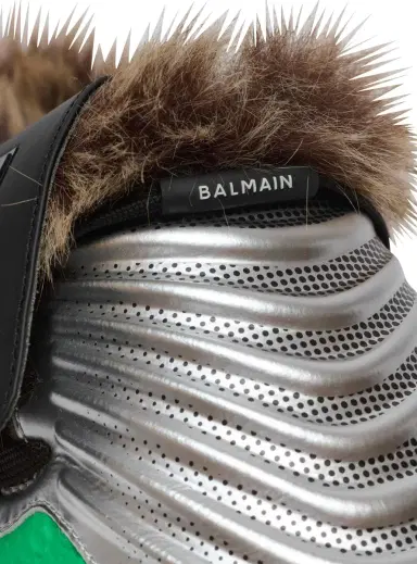 Balmain Half Time faux fur-lined mules with technical fabrics | Thumbnail 5 Balmain Half Time faux fur-lined mules with technical fabrics | Thumbnail 5