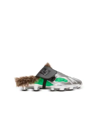 Balmain Half Time faux fur-lined mules with technical fabrics | Thumbnail 1 Balmain Half Time faux fur-lined mules with technical fabrics | Thumbnail 1