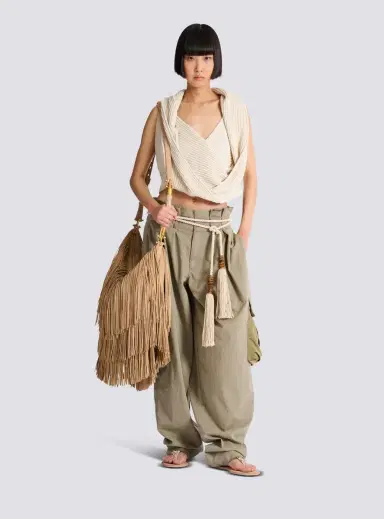 Balmain Cotton twill high-waisted trousers | Thumbnail 2 Balmain Cotton twill high-waisted trousers | Thumbnail 2