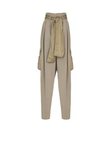 Balmain Cotton twill high-waisted trousers | Thumbnail 1 Balmain Cotton twill high-waisted trousers | Thumbnail 1